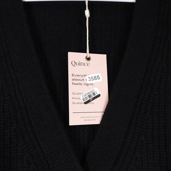 New Quince Black Mongolian Cashmere Oversized Boyfriend Cardigan Sweater Small - Picture 5 of 9